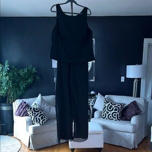 JJs House Black Sleeveless Jumpsuit with Layered Detail